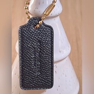 Coach Black Leather Tag